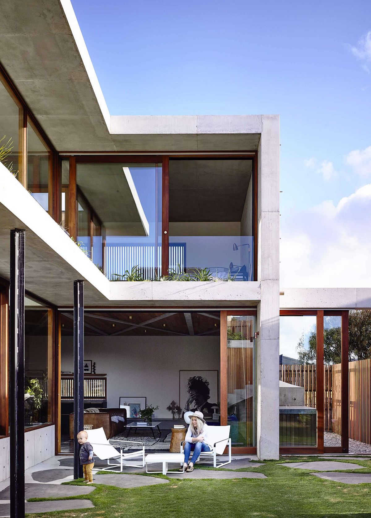 Structure of the house create a natural inviting garden