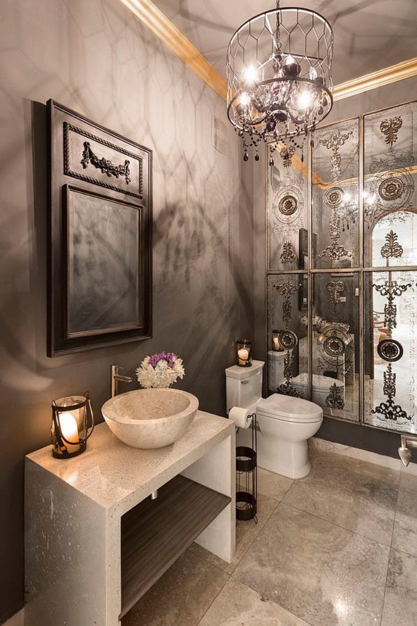 Best Mediterranean Style Powder Rooms with Modern Overtones
