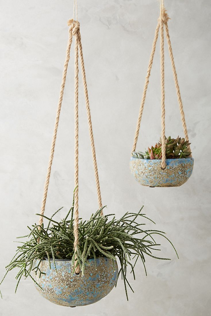 Handpainted planters with rope
