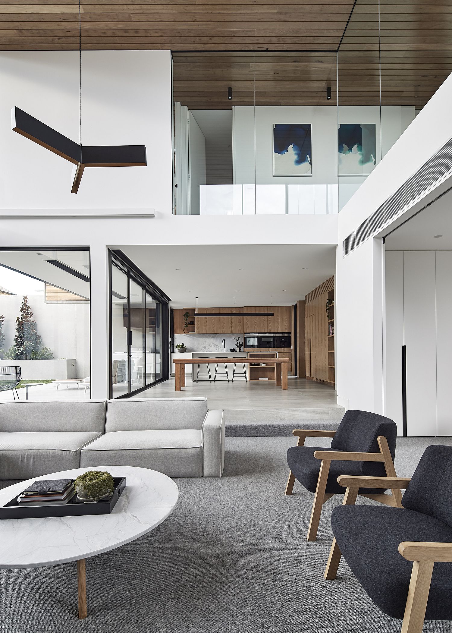 Minimal interior of the Aussie home in white and gray