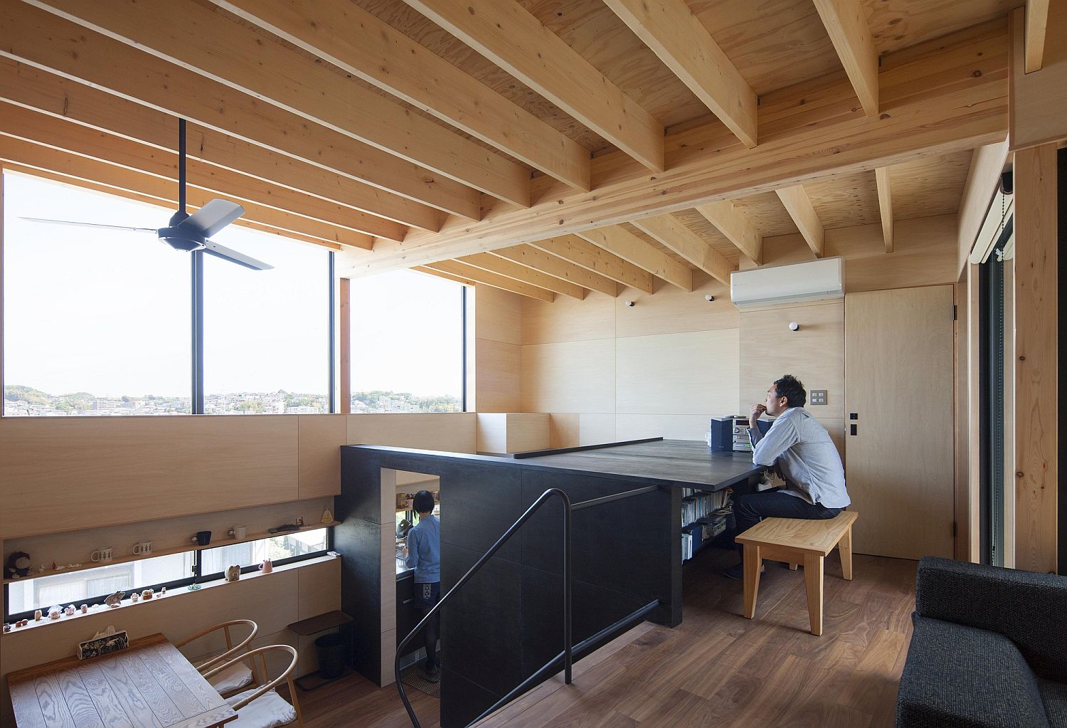 Multi-level-interior-of-the-Japanese-home