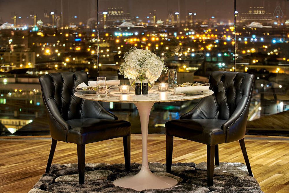 A dining experience with lights of Dublin in the backdrop