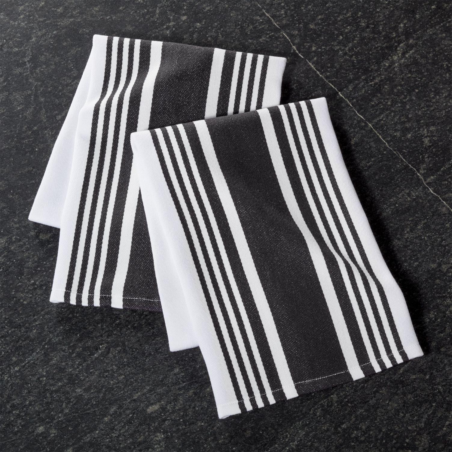 Black and white striped dish towels