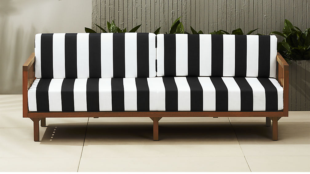 Black and white striped sofa