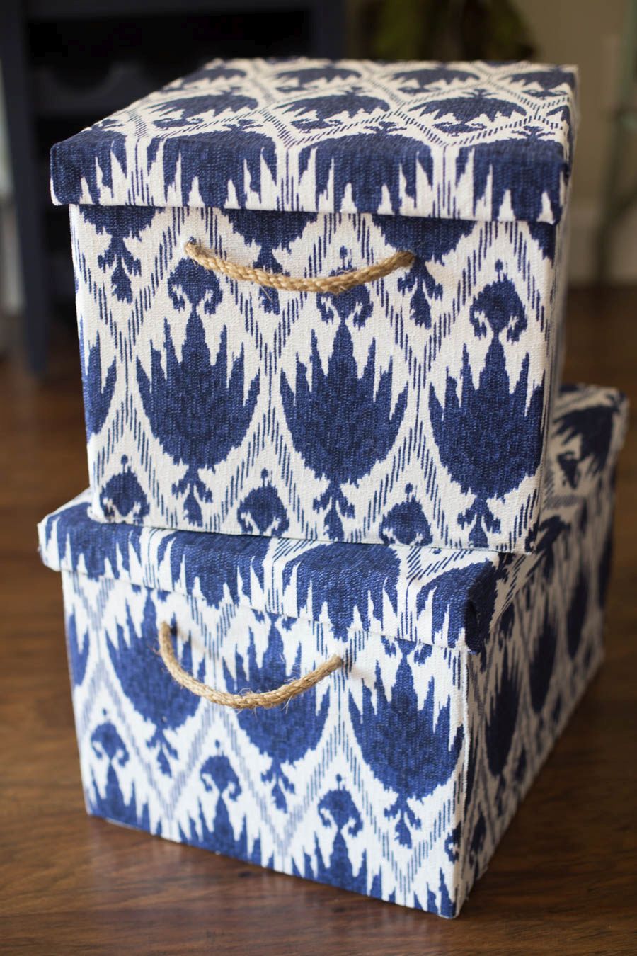 Delightful fabric covered storage boxes DIY