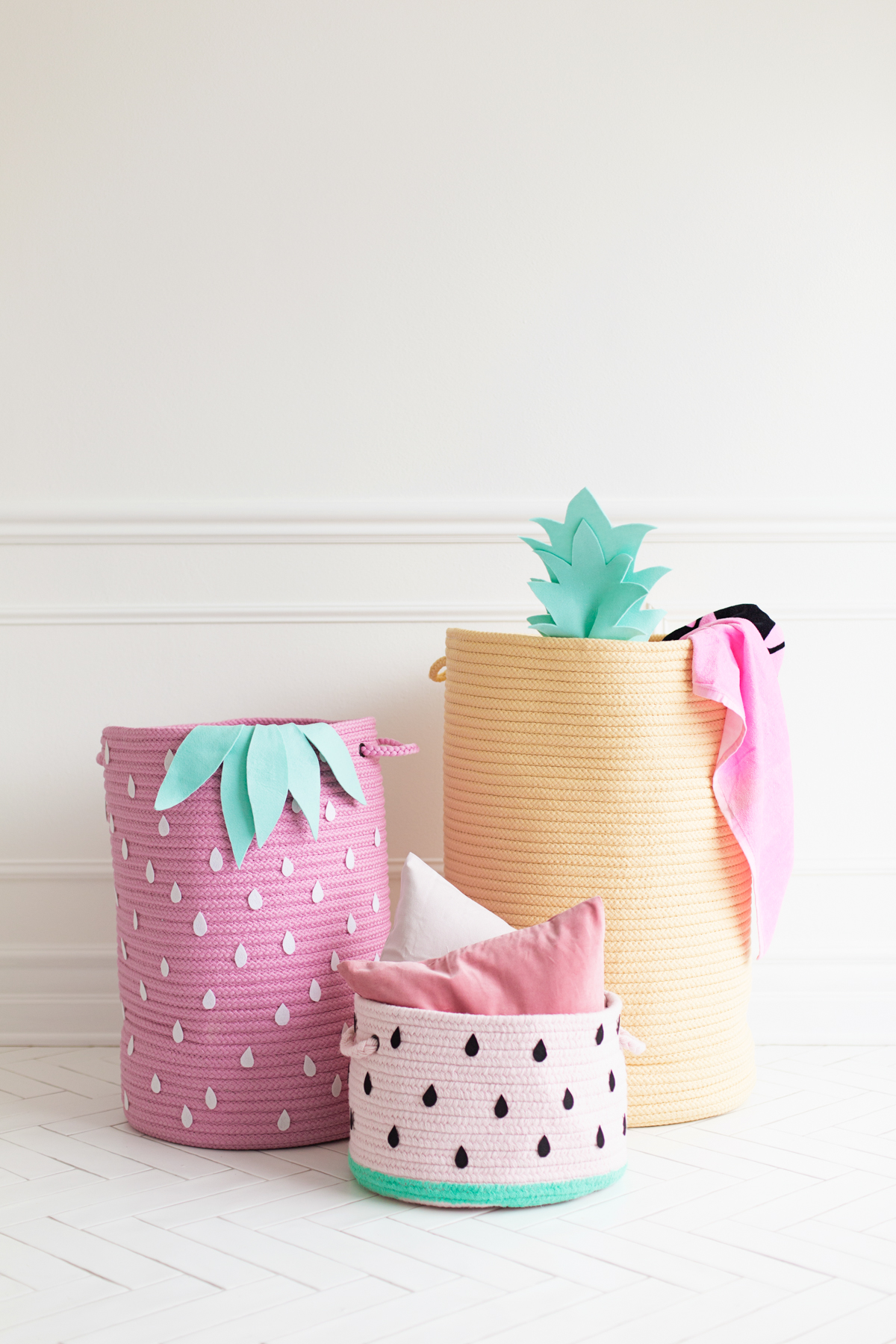 Fruit-motif-storage-baskets