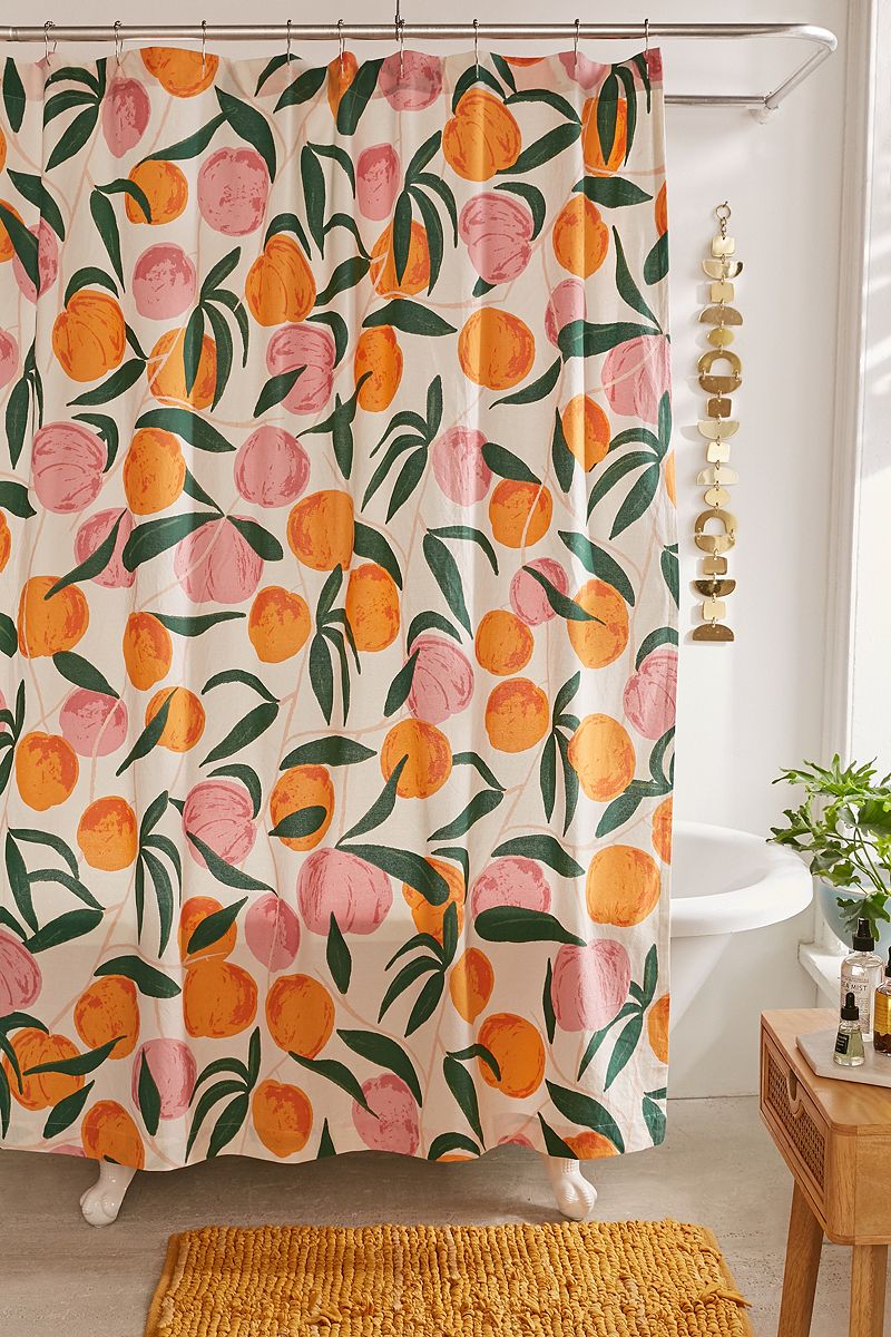 Fruit shower curtain with retro style