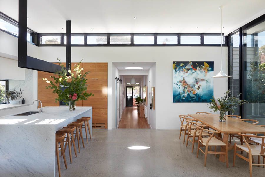 New and improved open plan living of the Melbourne home