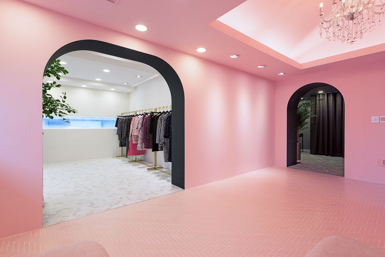 Pink entry of the AWW showroom is a showstopper