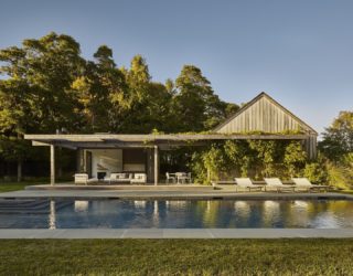 Contemporary Space-Savvy Pool House Draped in Green Goodness