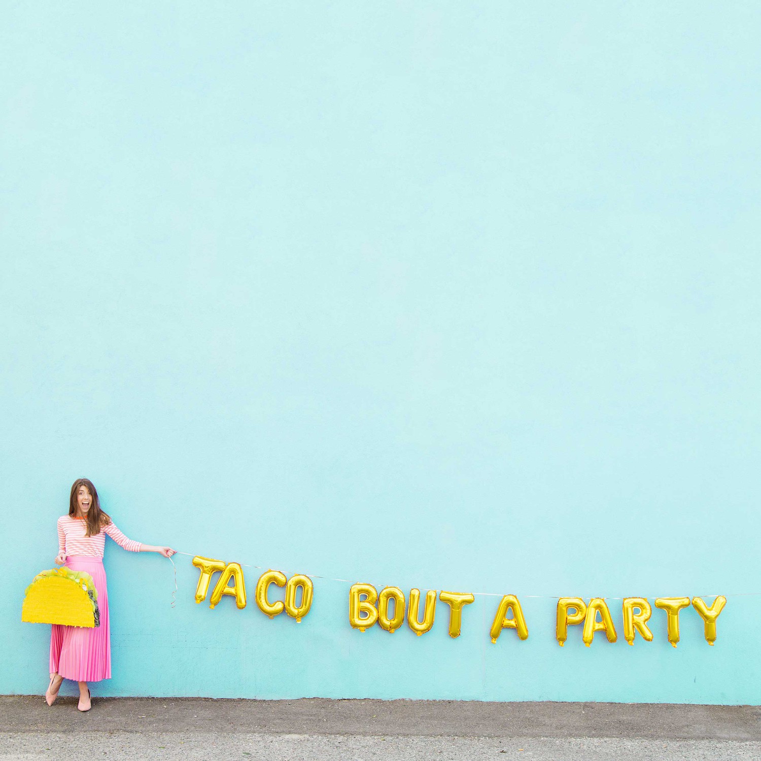 Taco party balloon letters