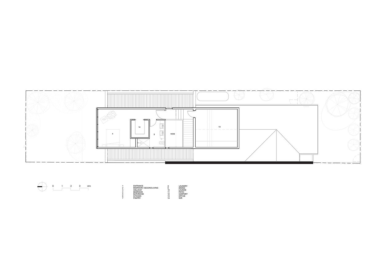 Upper level floor plan of the revamped Aussie home