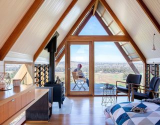 Woodsy Hut Inspired By A-Frame Design And Sustainable Living