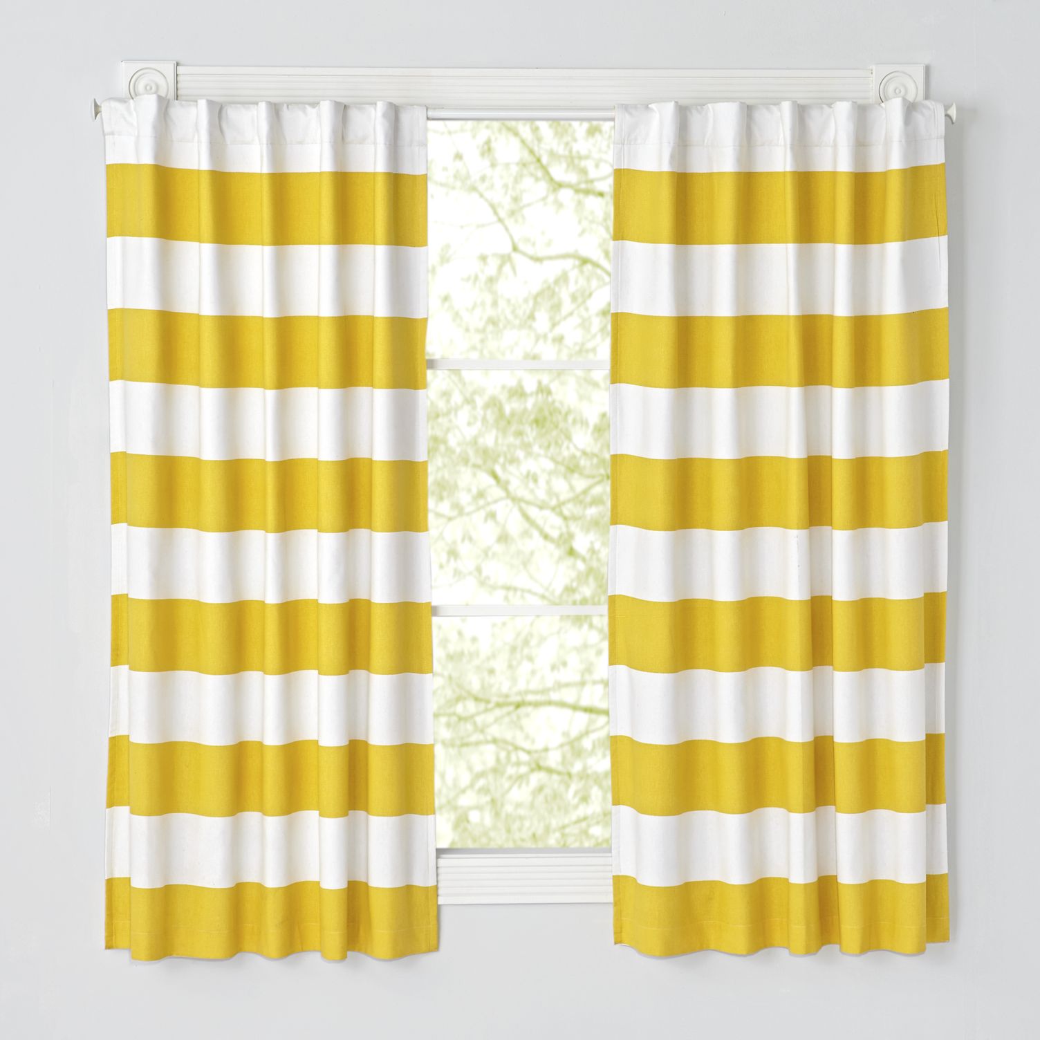 Yellow-and-white-striped-curtains
