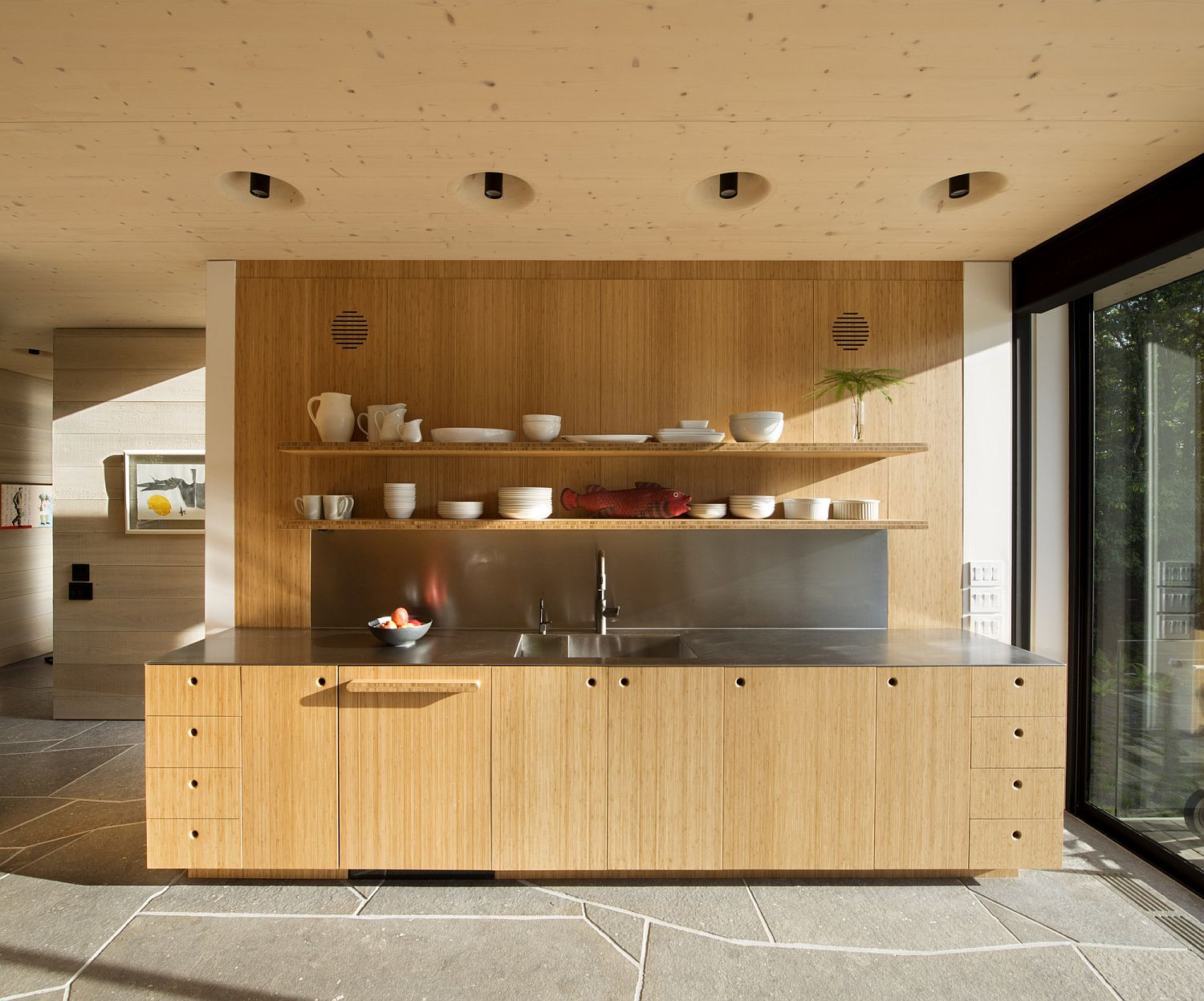 Bamboo cabinets and decor inside the house