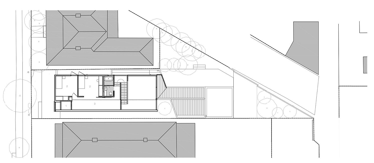 First floor plan of the house with bedrooms and kids' rooms