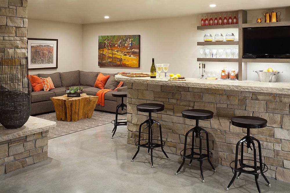 Go grand with your garage man cave by adding a home bar!