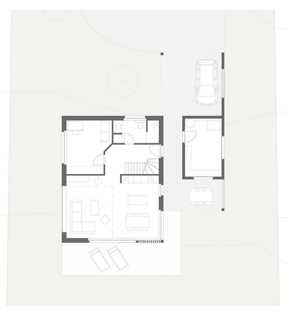Ground floor plan of CRN House in Switzerland