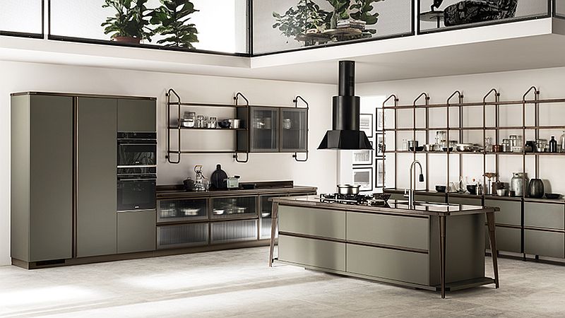 Minimal and modern industrial kitchen from Diesel and Scavolini