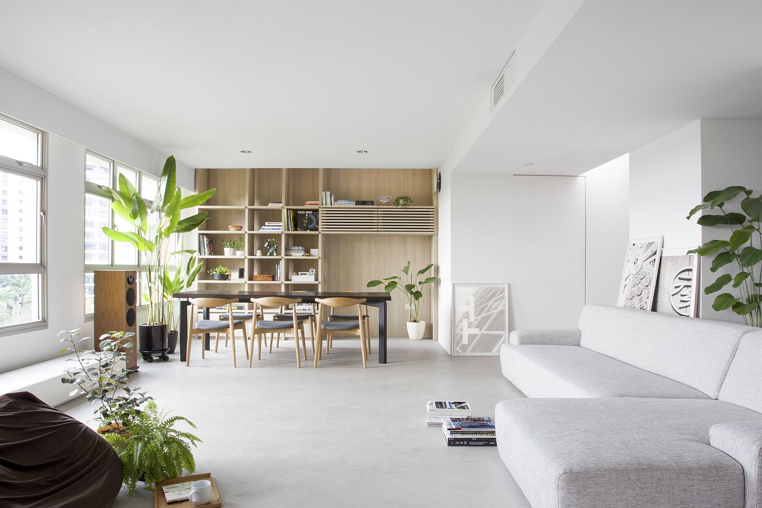 Open Living Area With Kitchen And Dining Of The Singapore Home 