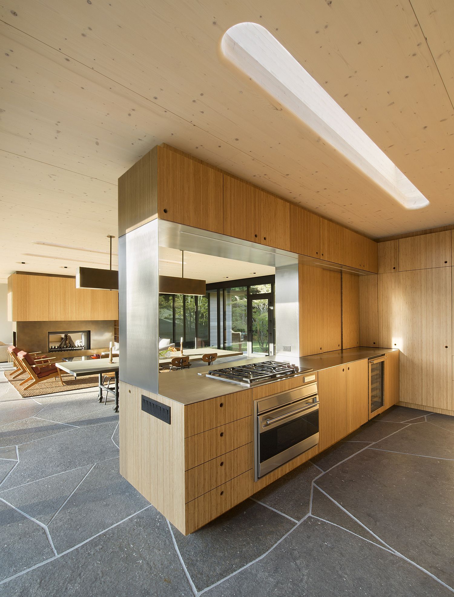 Open plan living with kitchen and dining area