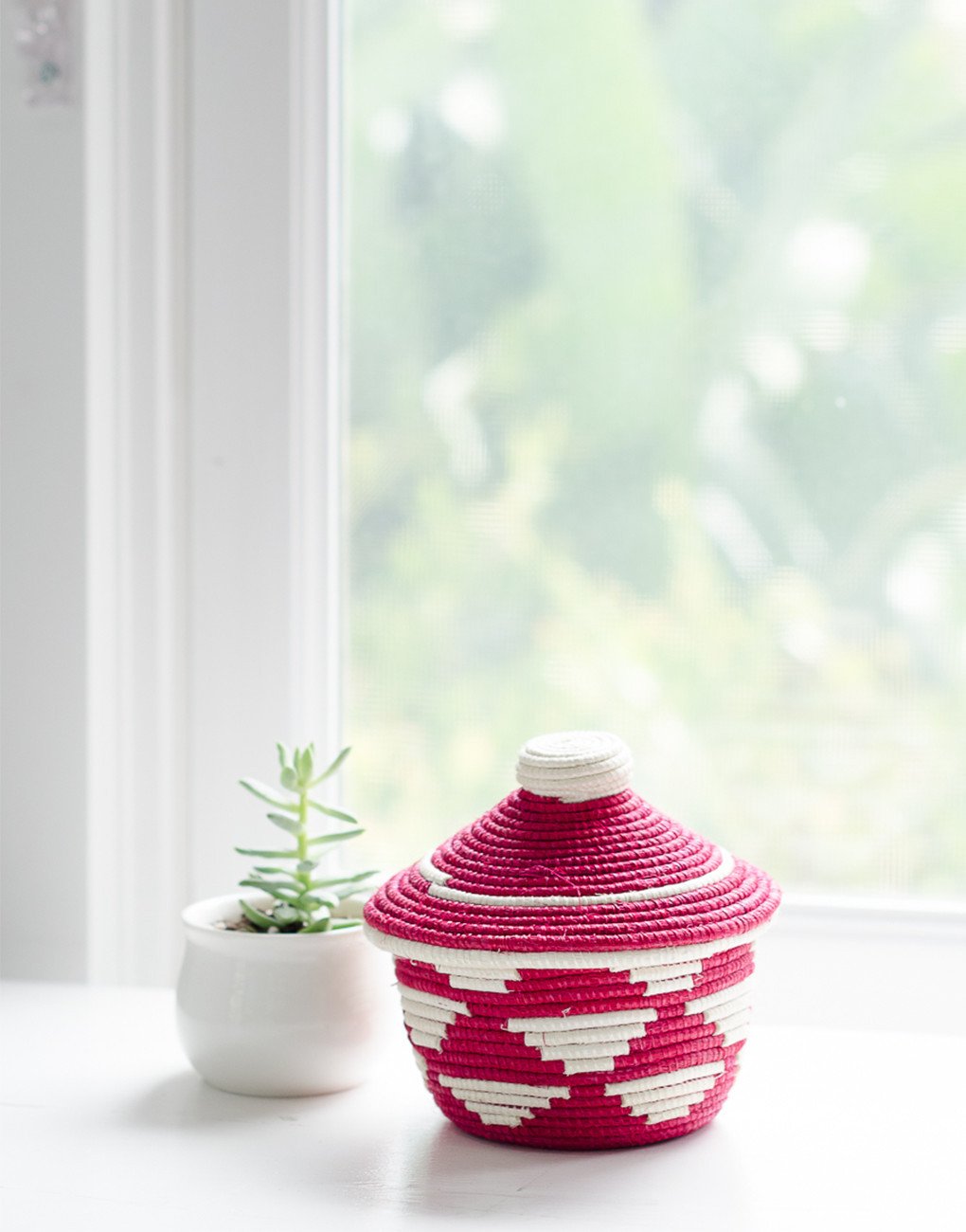 Small vibrant pink basket