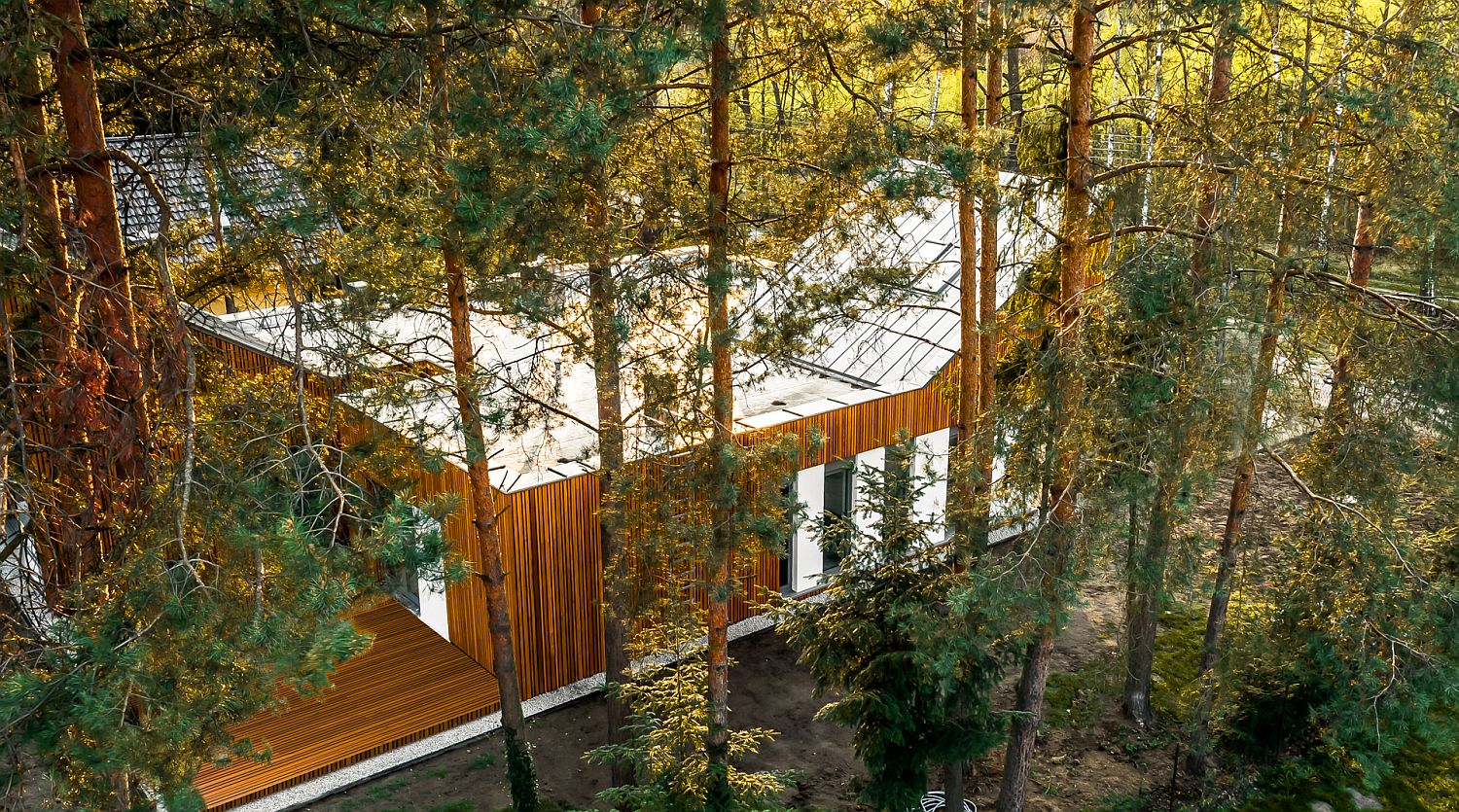 View of the forest house from above