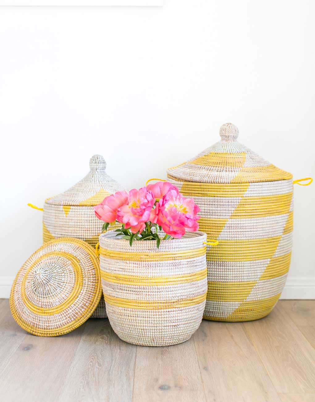 Yellow-herringbone-hamper-from-The-Little-Market