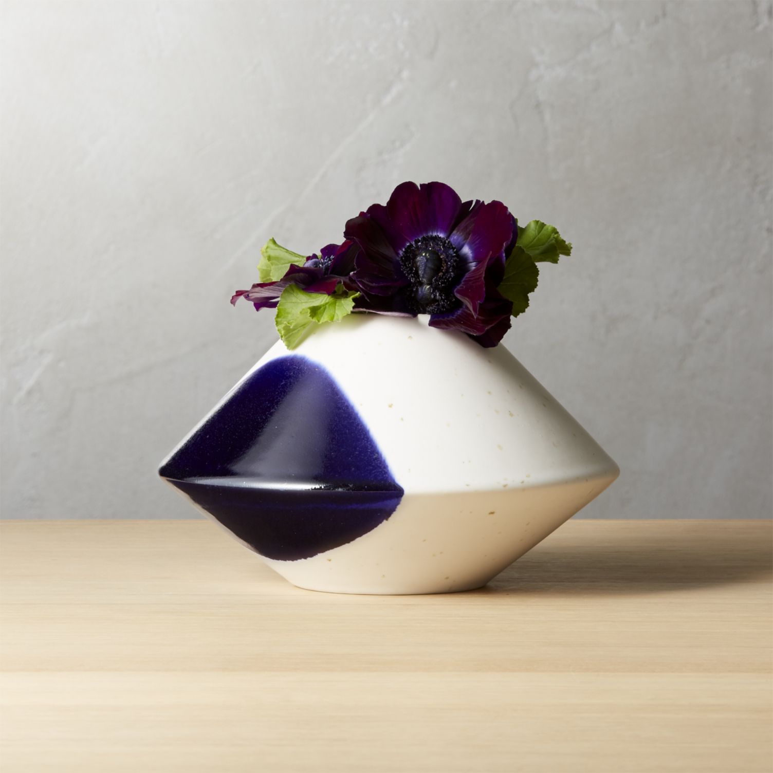 Blue and white modern vase