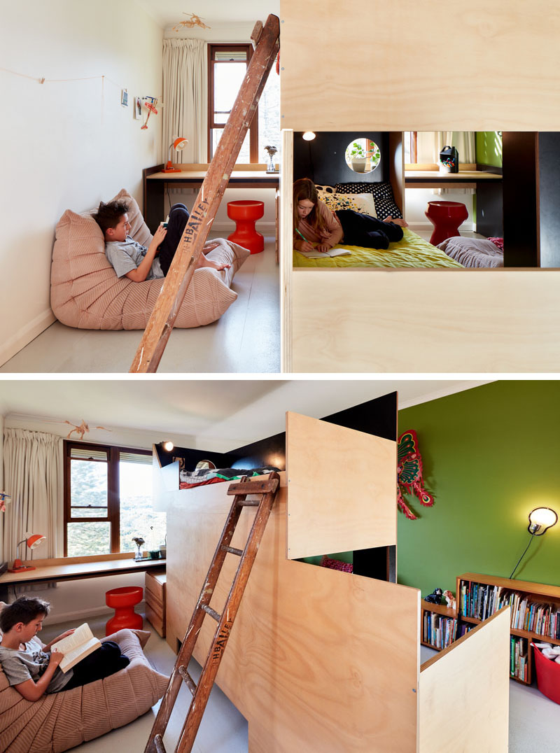 Custom-wooden-bunk-delineates-space-in-style