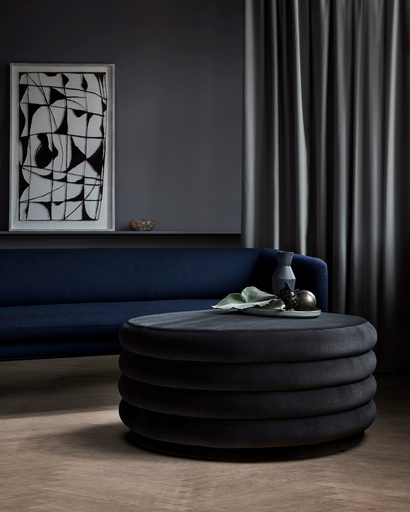 Grey and blue tones in a room by ferm LIVING