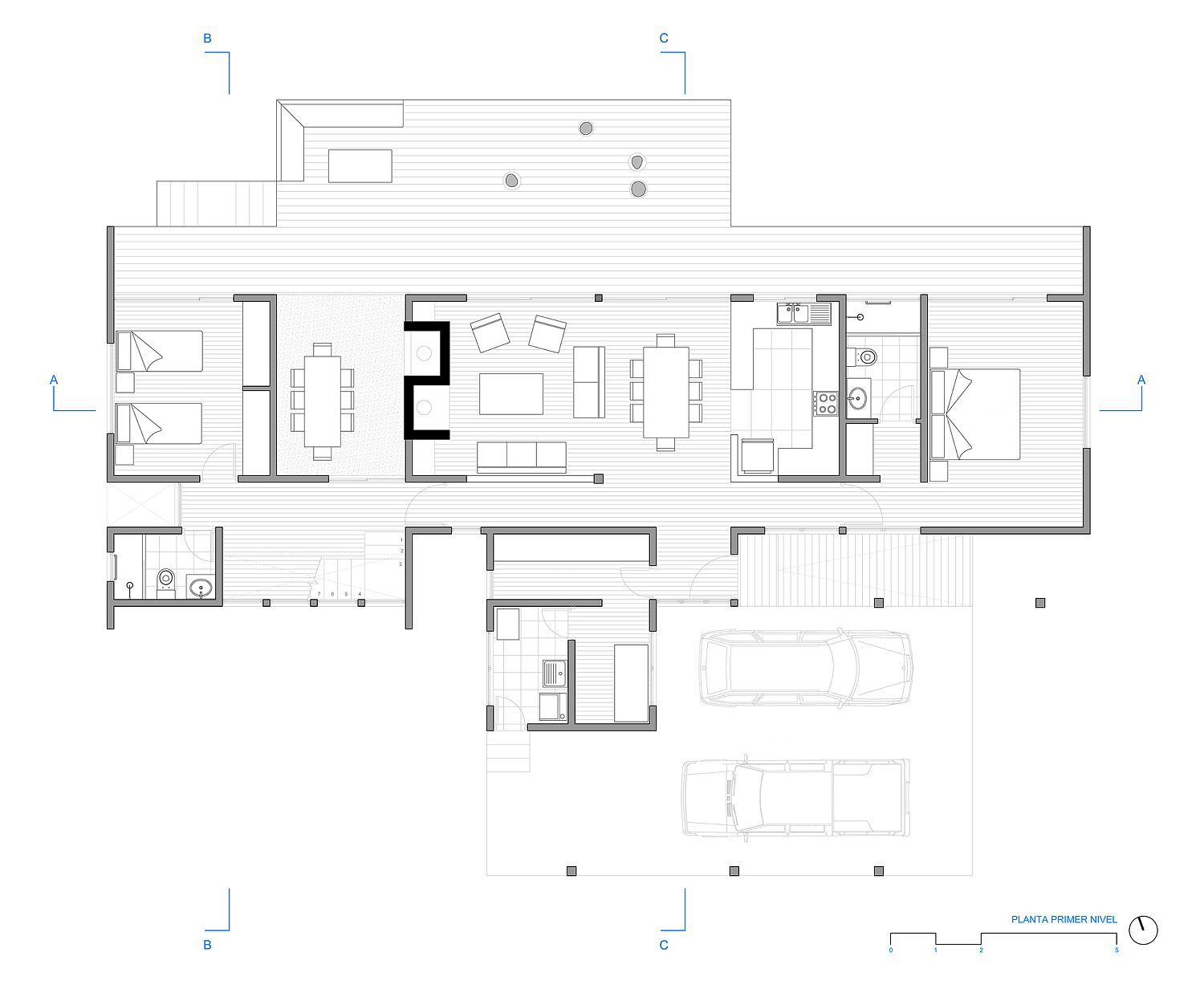 Ground floor plan of Casa LM