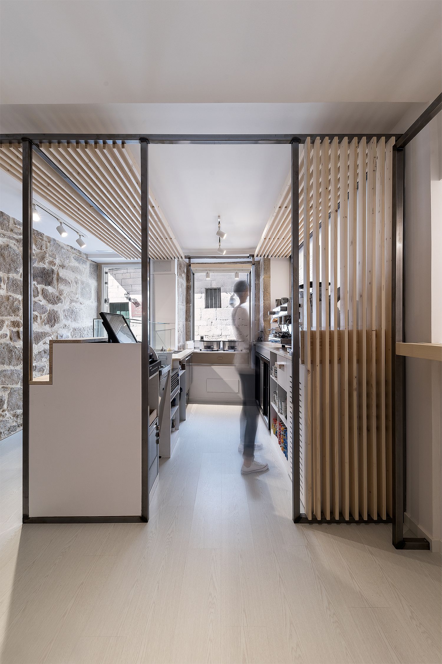 Smart use of space inside the modern eatery makes it more efficient