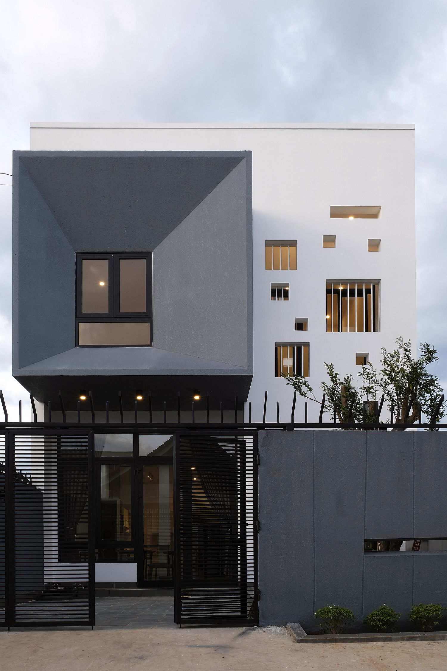 Street view of contemporary MHD House in Vietnam
