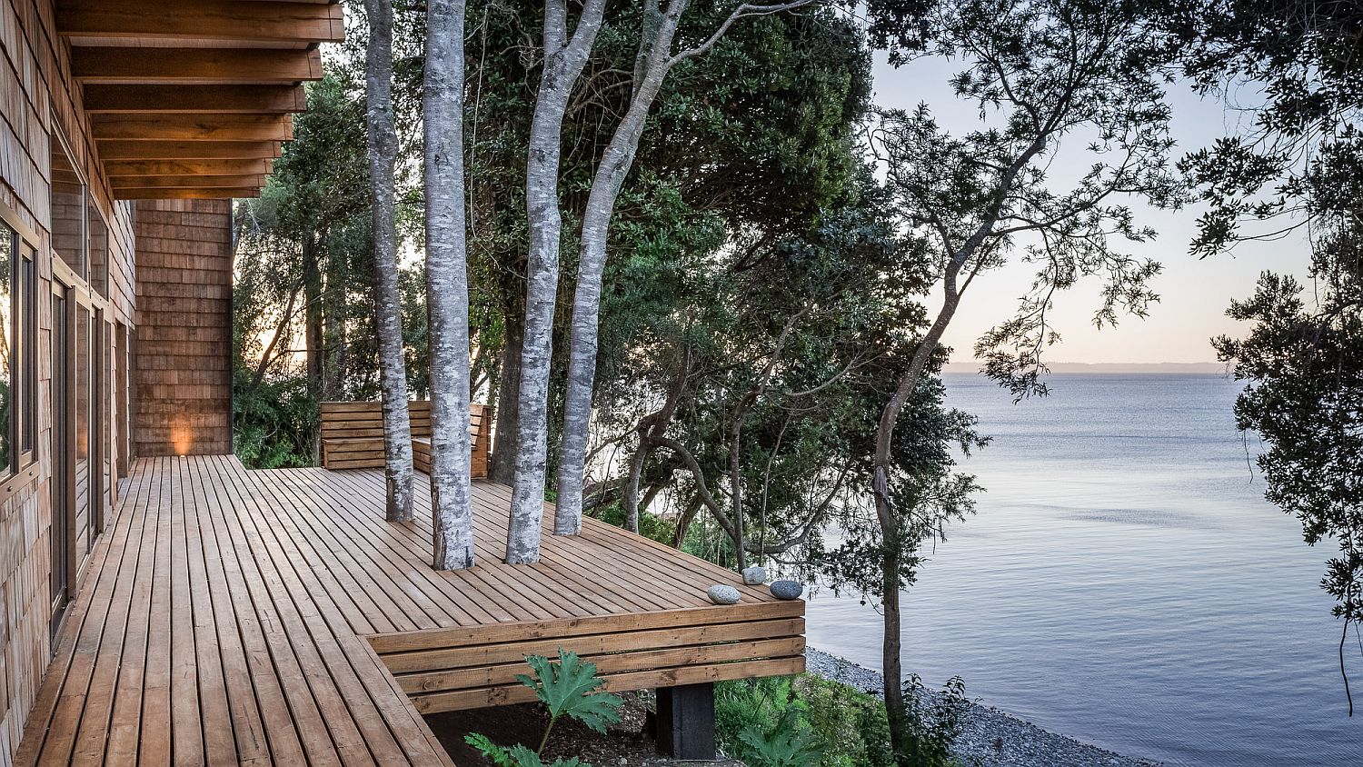 View of Lake Llanquihue from teh deck of Casa LM is simply spellbinding