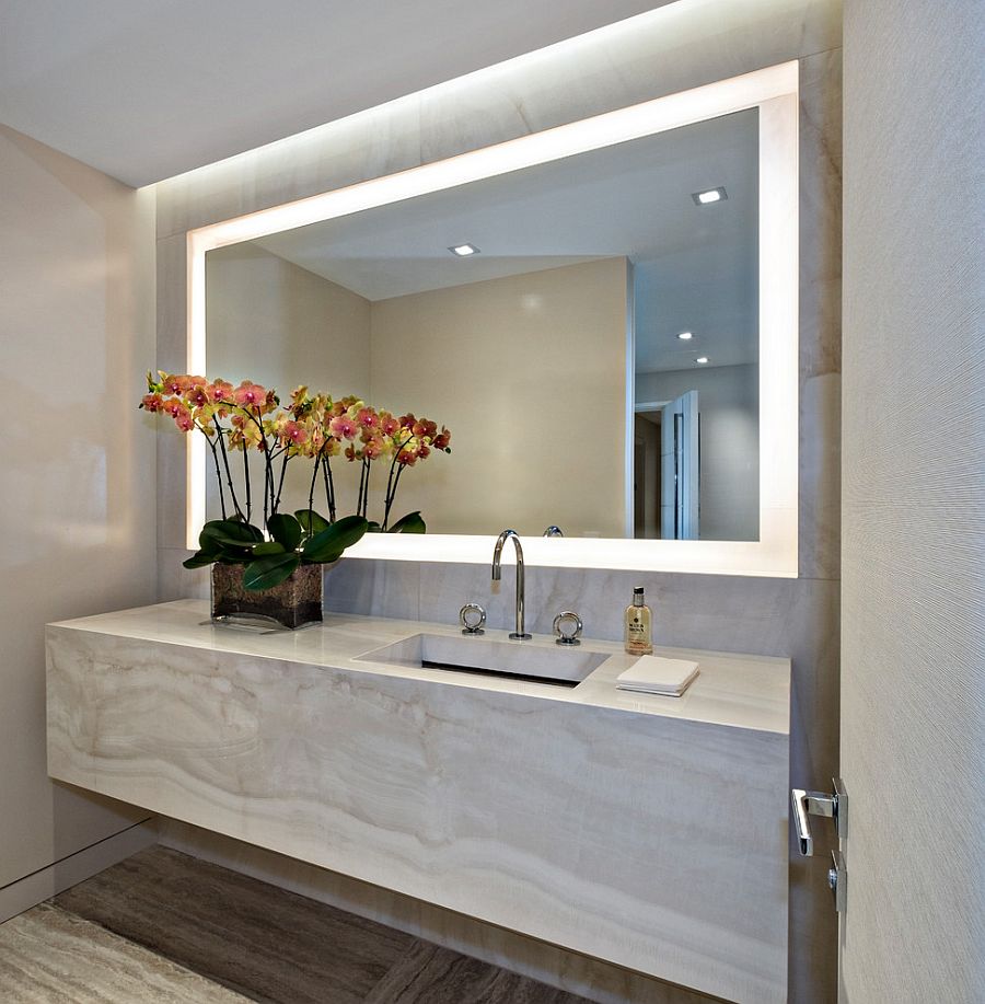 Cheerful-and-light-filled-modern-powder-room-in-gray