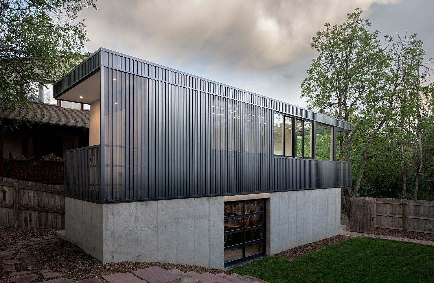 Dark slats give the exterior a modern, stylish appeal