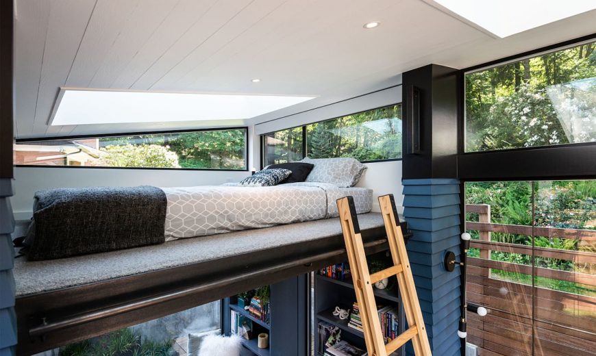 Loft level bedroom for the backyard reading retreat
