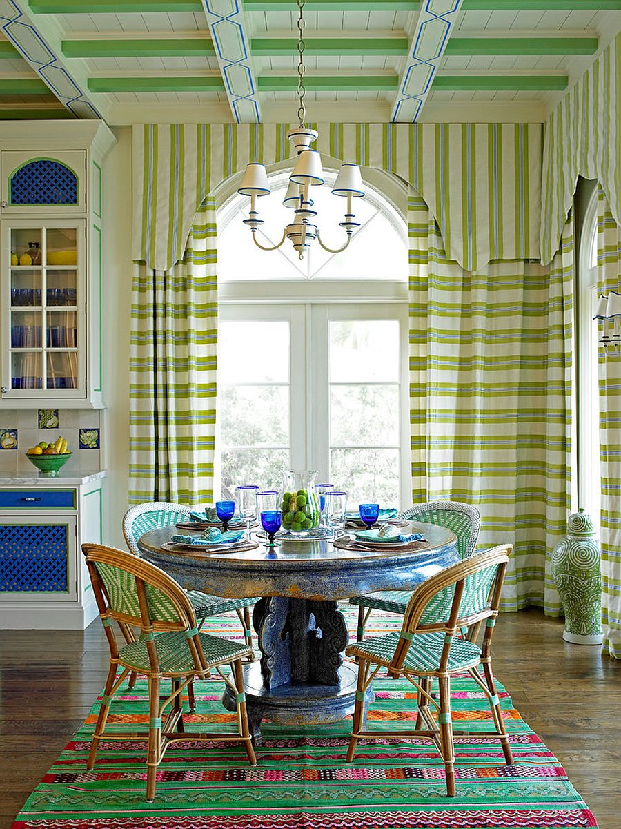 Striped-green-beauty-for-the-Mediterranean-style-dining-room
