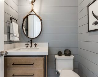 Refined and Refreshing: Trendy Powder Rooms in Gray and Turquoise