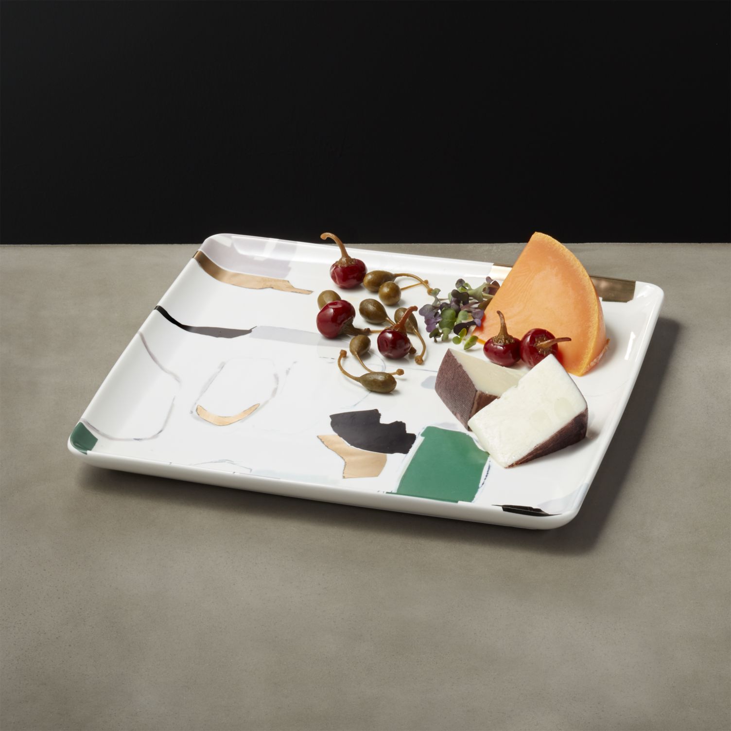 Abstract modern serving platter from CB2