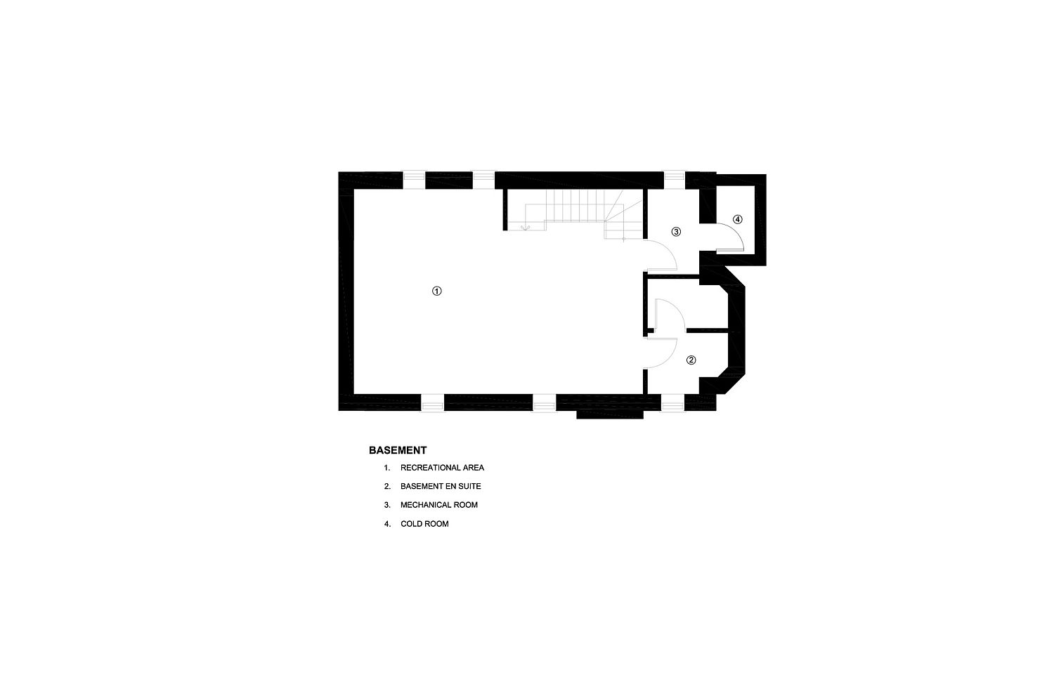 Basement floor plan of the Art House