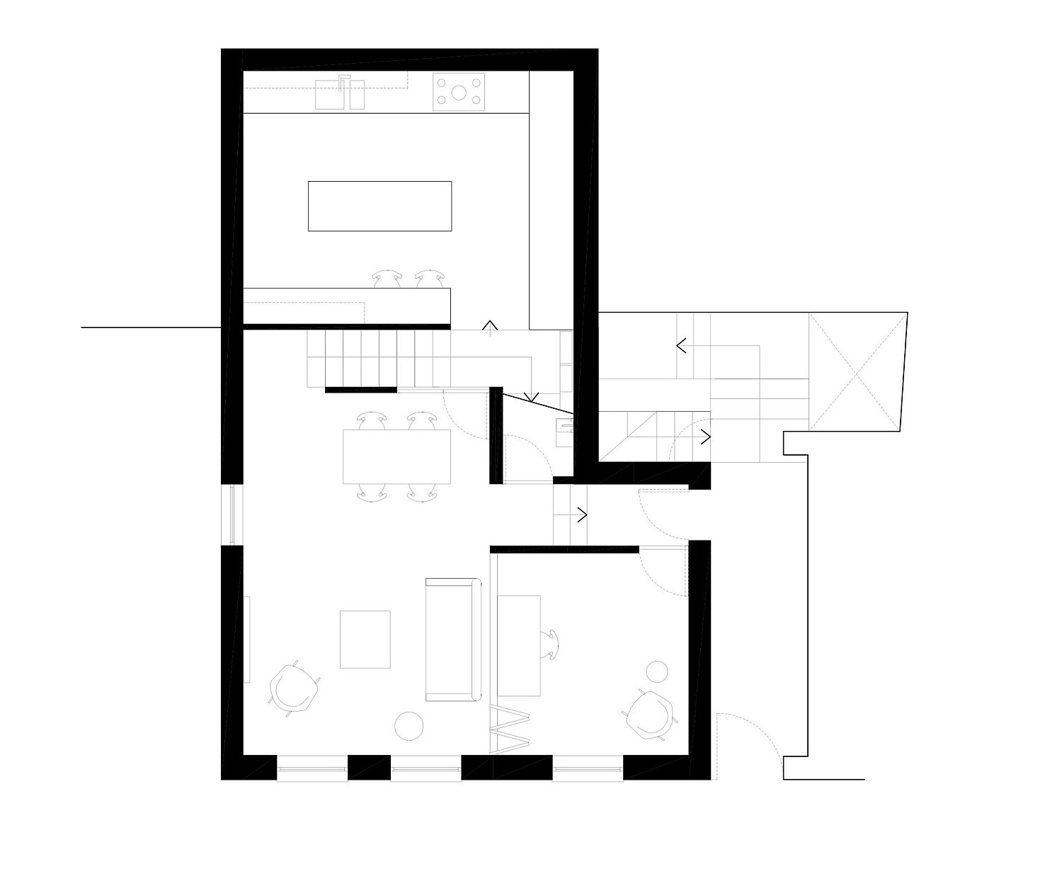 Floor plan of ground floor of the revamped London home