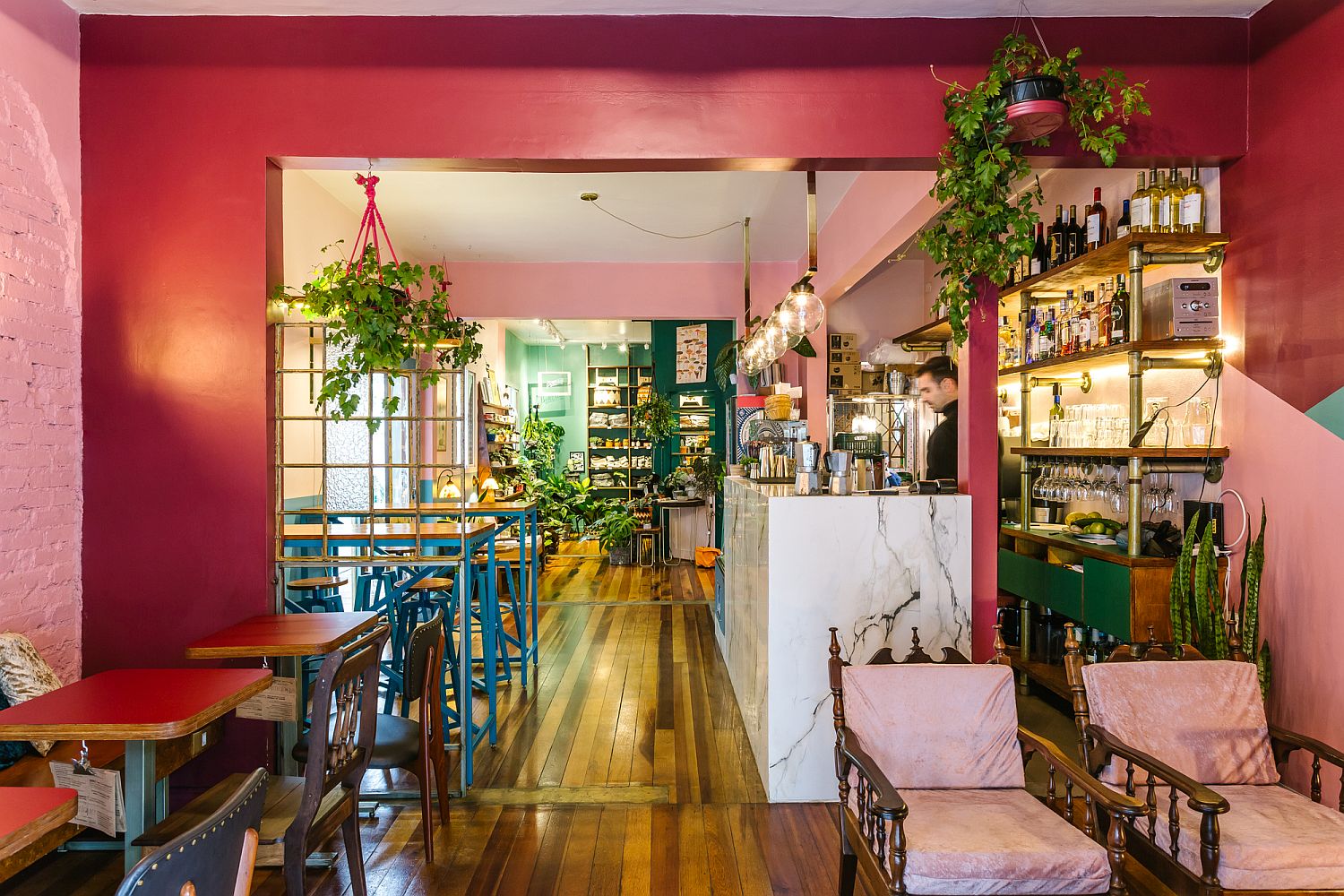 Gorgeous new interior of Botanique with greenery and bright colors