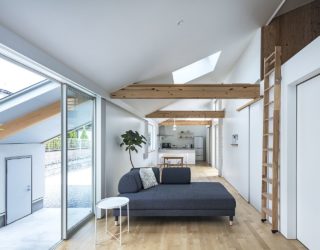 House D: Japanese Home with an Eccentric Gabled Roof and Unique Floor Plan