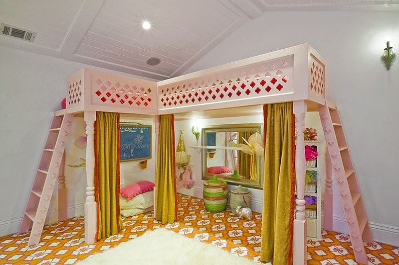 Mediterranean-style-loft-bed-for-the-spacious-kids-room