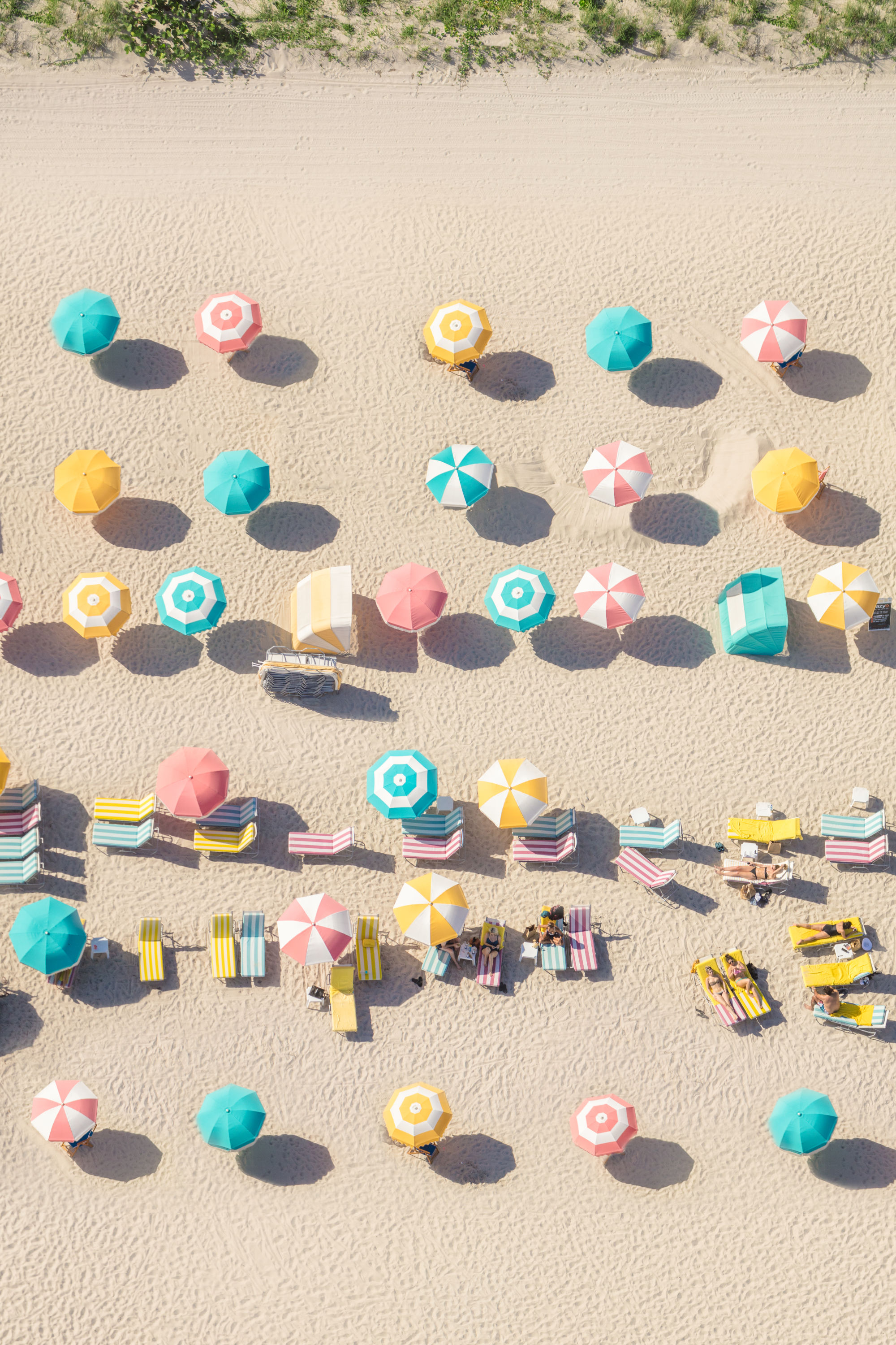 Pastel Beach Umbrellas by Gray Malin
