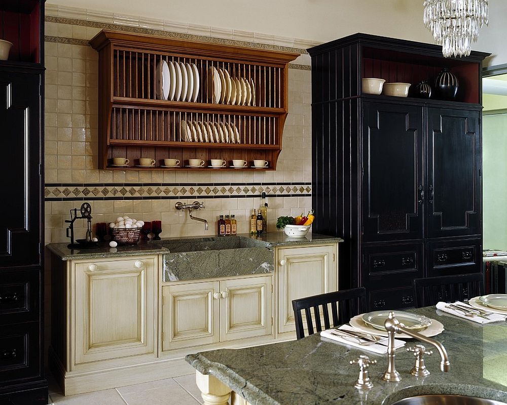Plate-rack-assumes-a-space-of-prominence-inside-this-kitchen