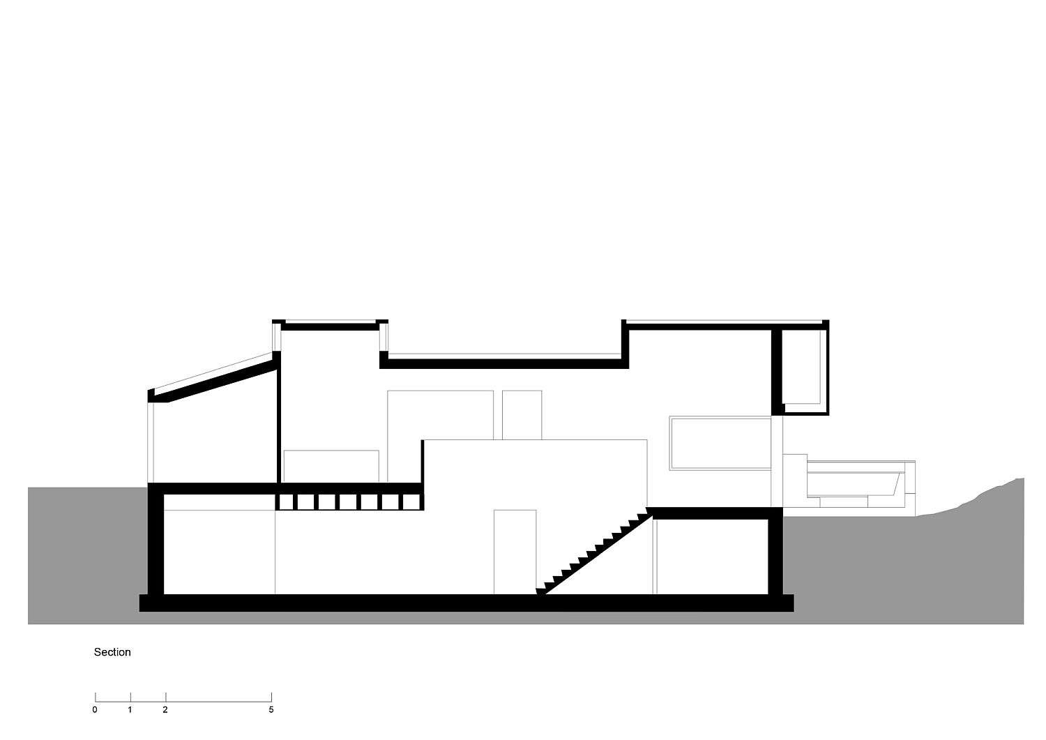 Sectional view of the Holday House in Netherlands