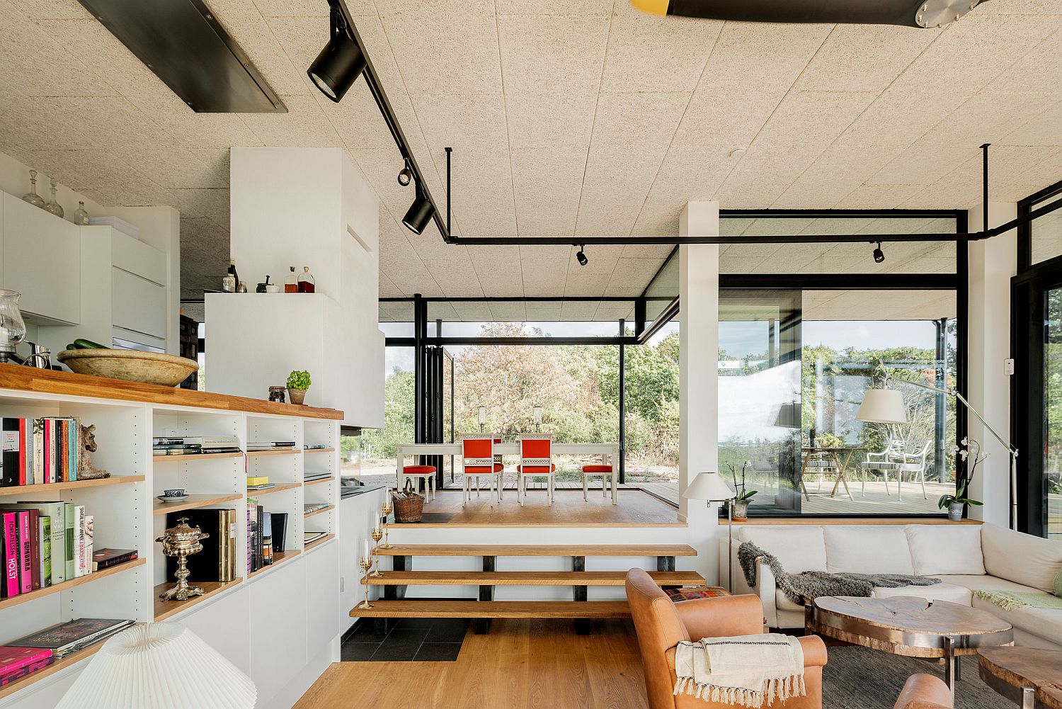 Sunken living room inside the Torekov House